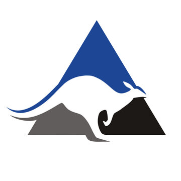 Letter A with kangaroo, suitable for an Australia themed logo, simple modern flat design logo vector.