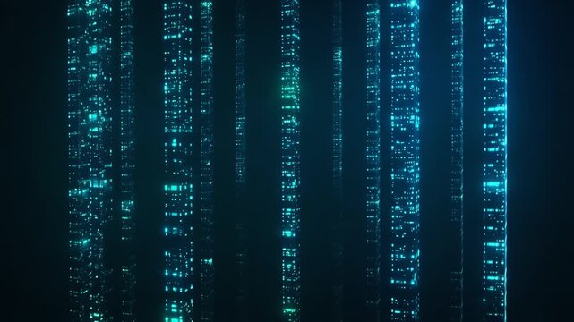 Glowing Code Characters Rising Seamless Loop
