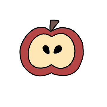 vector illustration of red apple cartoon
