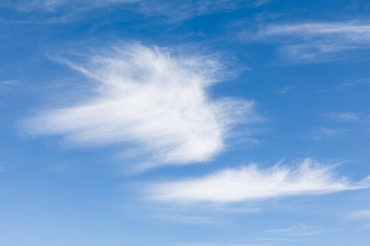 White clouds and blue sky