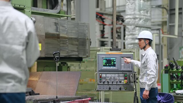 A group of factory workers