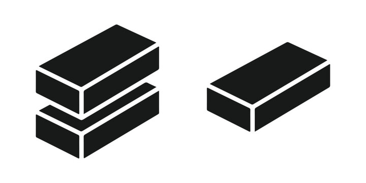 Stack of two bricks and a single brick icon