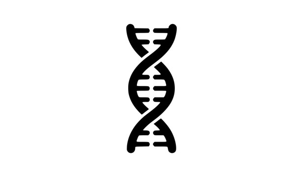 Biological DNA double helix strand icon representing human genetic code structure biotechnology research and medical science