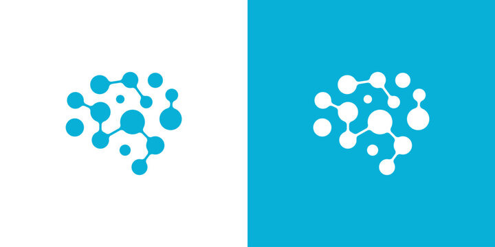 logo design combining dot connect and brain, design vector icon idea.