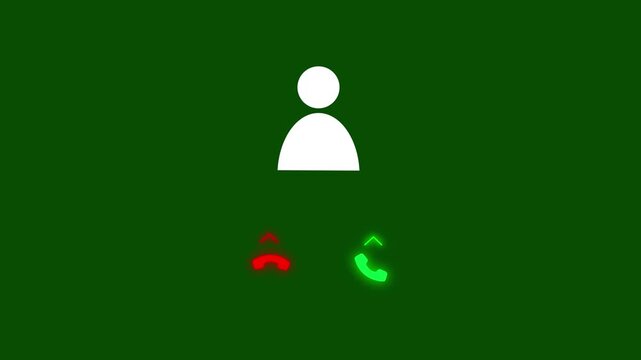 Incoming call concept animation on black background. Phone ring sign animation. Incoming call notification icon for phone communication alert.