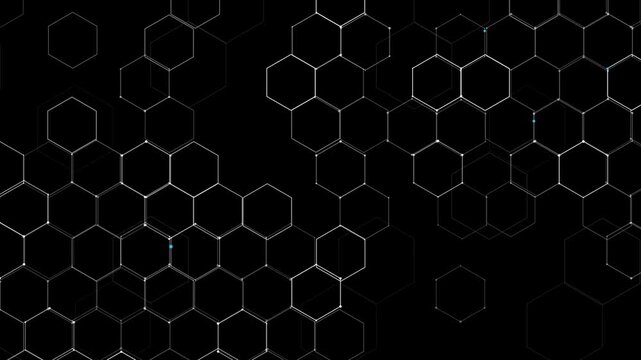 Abstract digital hexagon grid conceptual motion graphic