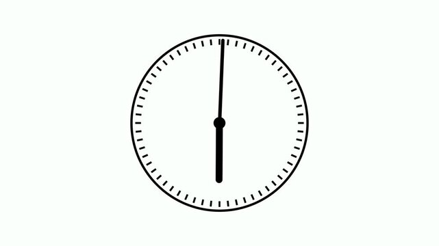 Wall Clock spinning animation on transparent background with alpha channel. Wall clock show running time. 24 hours day fast speed with moving timer clock rotation.
