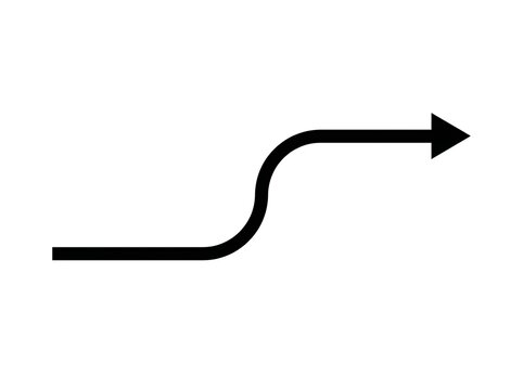 Black right turn arrow on clean white background