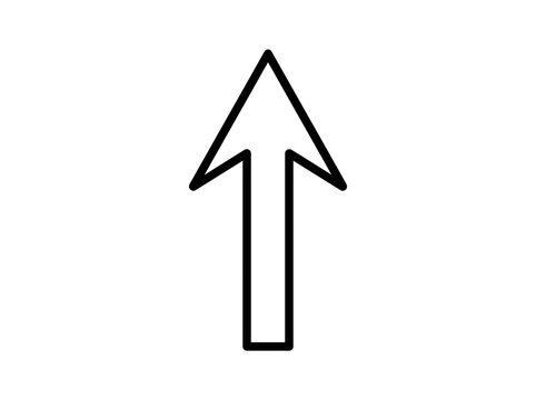 Simple upward pointing arrow icon in black