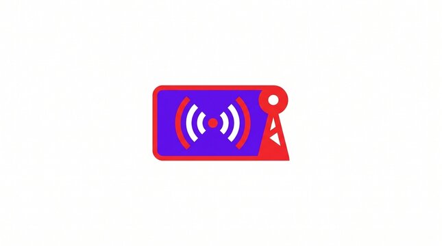 Live session broadcast badge icon with signal waves isolated on a