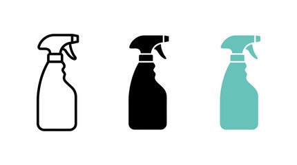 Fototapeta premium Spray bottle cleaner hygiene disinfectant icon set