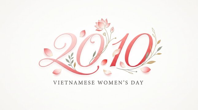 Prompt give me unicuq vietnamese womens day 2010 greeting card design
