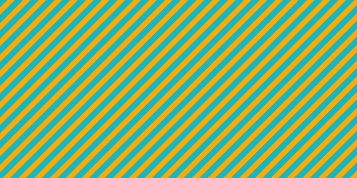 Abstract diagonal stripe pattern background with bright orange and turquoise blue colors