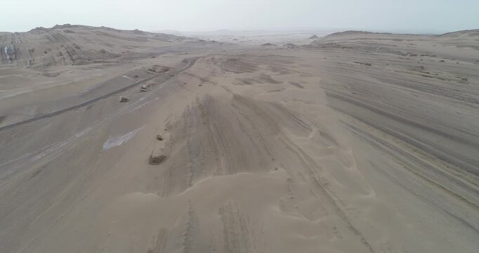 Aerial view of yardang landform landscape in the west of China