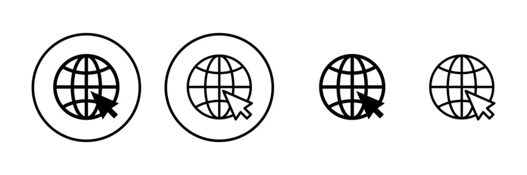 Web icon symbol for apps and websites. go to web sign and symbol. web click icon. Global search icon