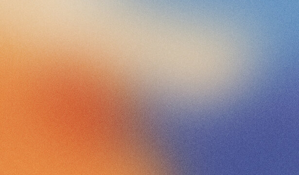 Abstract gradient background with warm orange, cream, and cool blue color blending, soft grain texture, and atmospheric blurred light for modern design