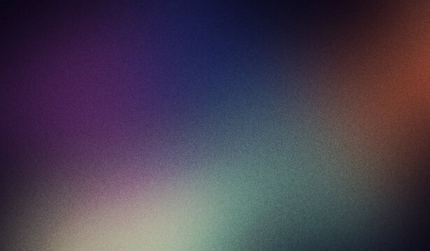 Abstract gradient background with multicolor light, textured grain, and soft atmospheric glow creating moody backdrop for design projects