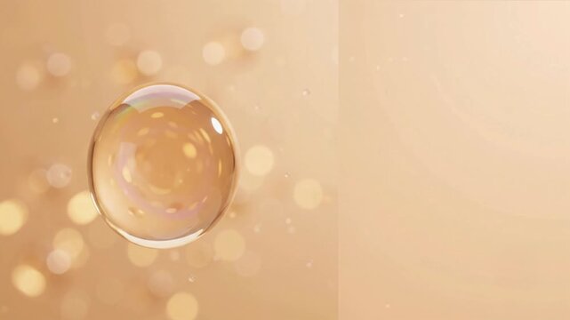 Golden Serum Molecule - Merging and Glowing with Energy Rings - Cinematic 3D Abstract Animation
