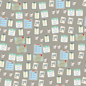 Planning and task management icons pattern