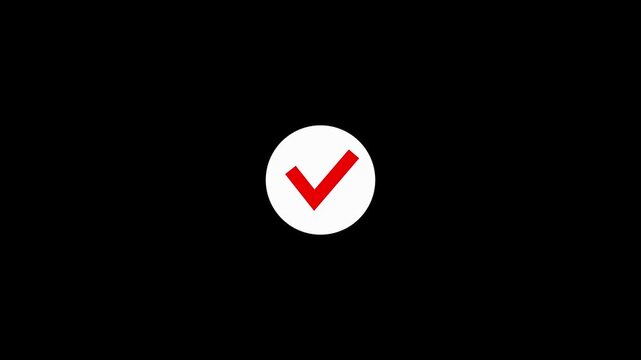 white, bla, white check mark in circle vector illustration, checkmark animation on black and white screen background. If you see this tick mark, we are correct.The sign that confirms to us that it is 