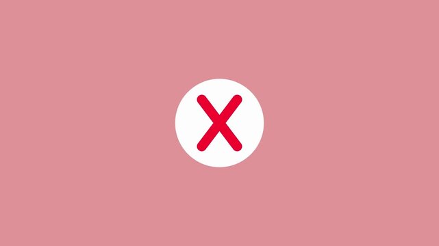 A video  a red reject button on a green background for commercial use This indicates that the task has not been completed, and the reject icon is used to signify this 4k video reject icon