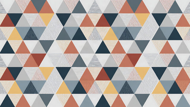 Abstract seamless pattern with colorful geometric triangles