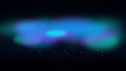 Abstract dark background with soft glowing blue and cyan nebula light and floating particles © MDAmanullah