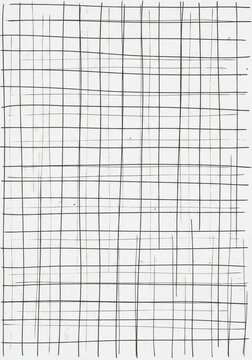 Hand-drawn grid pattern on paper, irregular lines, texture, abstract background.