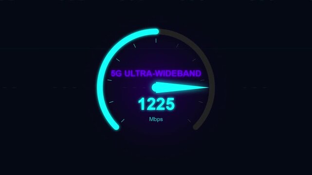 High Speed 5G Internet Connection Speedometer Test Interface