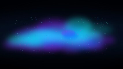 Cosmic nebula cloud with glowing blue and teal light and floating particles © MDAmanullah