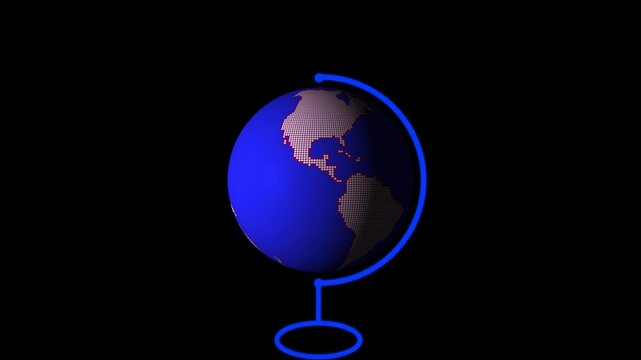 Blue and white colour wold map, Seamless looping animation of the earth in to the 3d map of Honduras with the capital and black background 4k animation.
