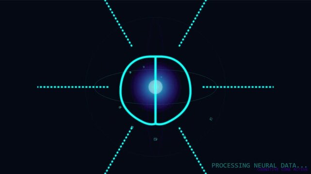 Futuristic Brain Interface Visualization for Advanced Digital Neural Processing
