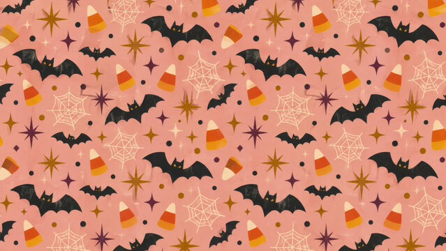 hallowen candy and bat (Halloween)