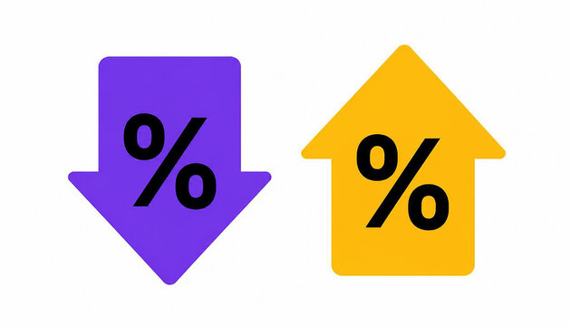 Up and Down Percentage Change Direction Arrows with Symbols