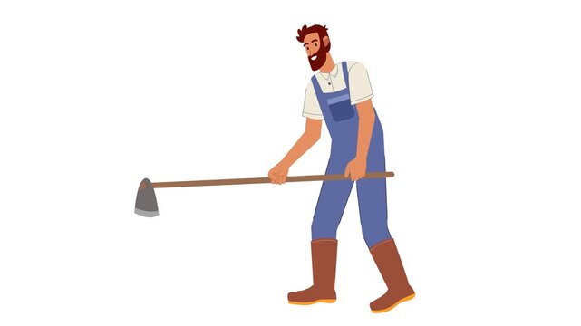 man holding a shovel