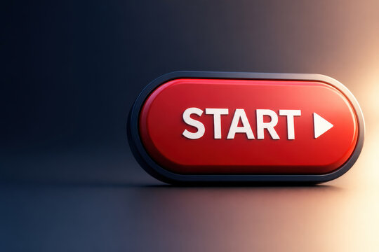 START Word Launch Button for Project Kickoff, Digital Activation and Business Action Concepts