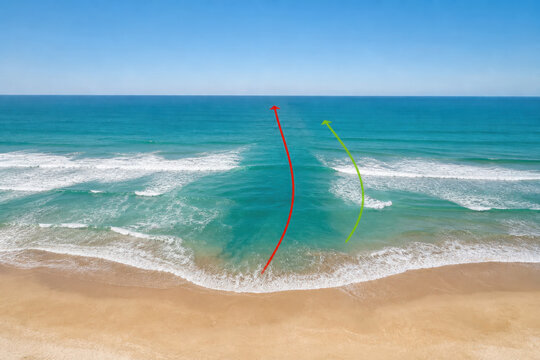 Rip Current Beach Safety Path Shown by Hologram
