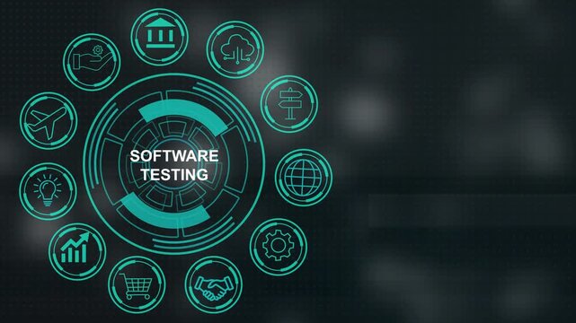 software testing concept animation. Business, Technology, Internet and network concept.