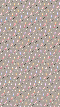 Seamless pattern of makeup items