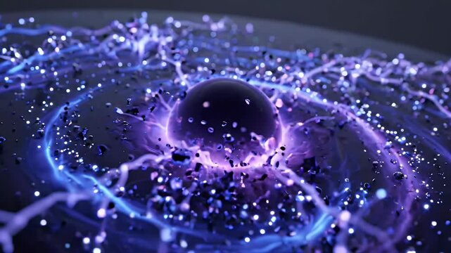 Electric plasma vortex with glowing particles and energetic currents