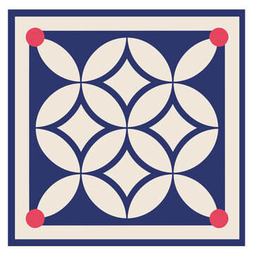 Geometric pattern with interlocking circles and dots