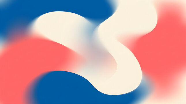 Abstract fluid gradient background with soft ocean blue, warm salmon-pink, and pearl ivory interlocking liquid blob shapes blending smoothly, soft airbrushed mesh gradient