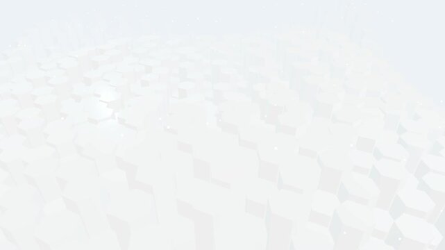 Minimalist hexagonal geometric background pattern in white and light gray
