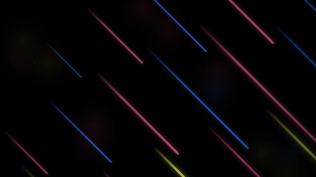 Dark background with diagonal neon lines in pink and blue