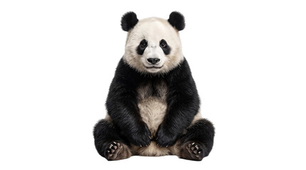 Giant panda sitting isolated on white isolated on transparent background © PNG Studio 99