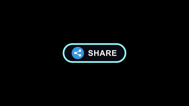 YouTube share button with text and icon on black background share button icon with computer mouse cursor hovering on black background click internet social web design click icon