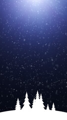 Realistic snowflakes falling with illustrated white snow landscape. Illustration. © robsonphoto