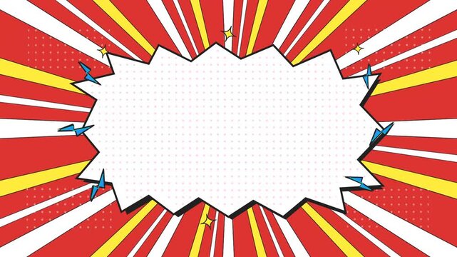 Dynamic Comic Book Background With Empty Speech Bubble Area