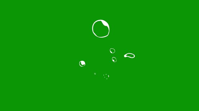 Flash FX liquid splash explosion blast animation. 2D FX bubbles, 4k cartoon energy spark animation, animated cartoon liquid element and shine effect on Green screen background.