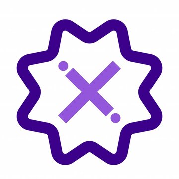 Verified Cross animation icon for social media, presentations, videos, websites. Alpha Channel